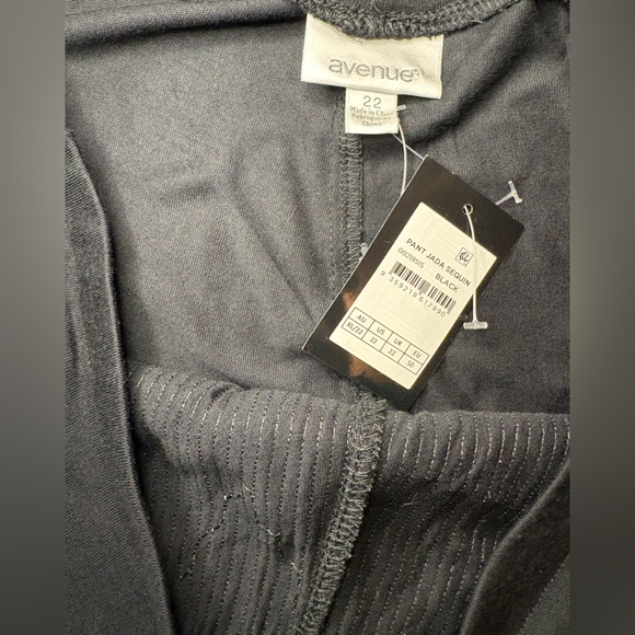 Avenue Jada Sequin Pant. Black Wide Leg Palazzo Pants - Picture 9 of 10